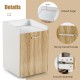 File cabinet with two drawers in white, featuring raised edges, metal handle, and smooth-rolling casters for easy.